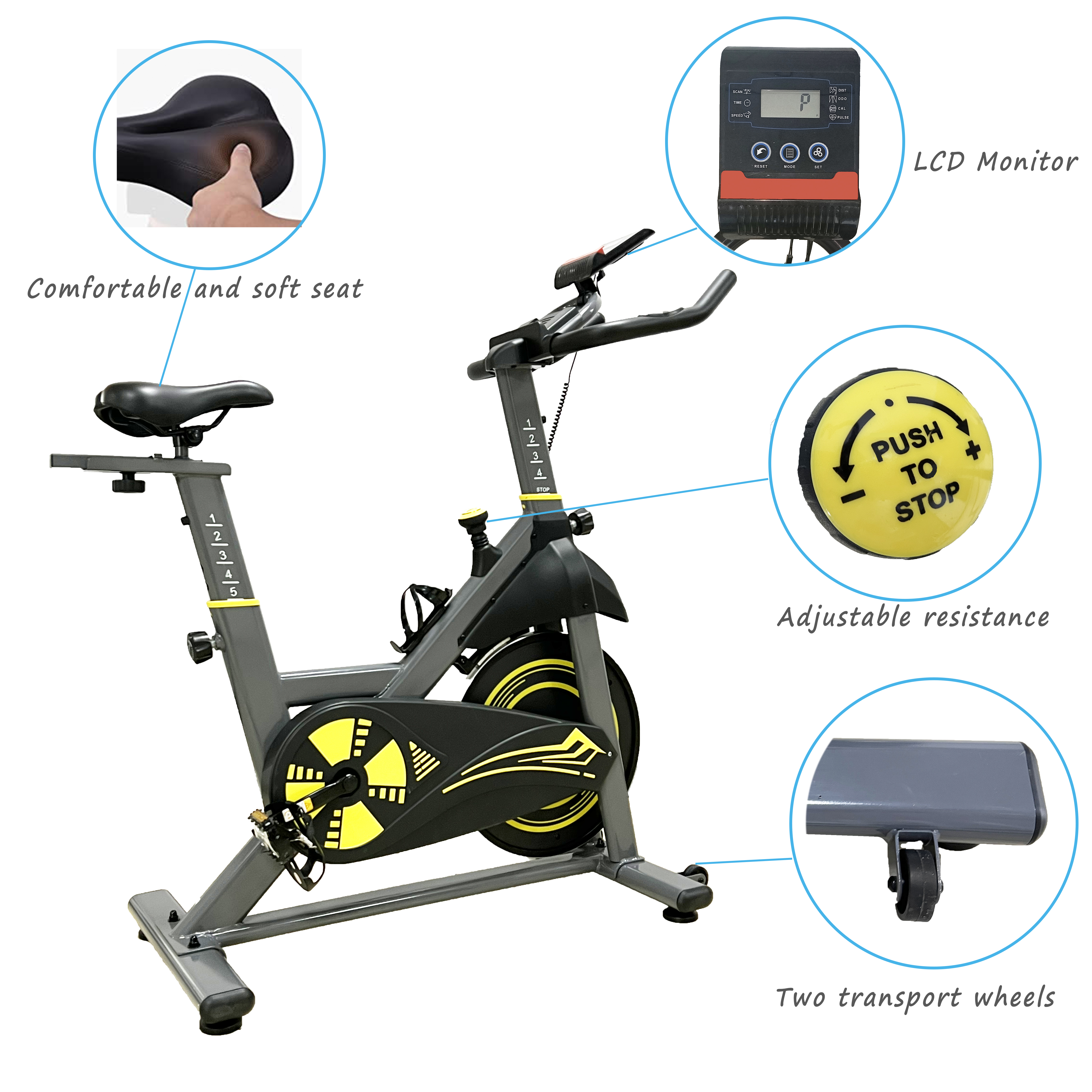 Indoor Cycling Exercise Bike Stationary Spinning Bike