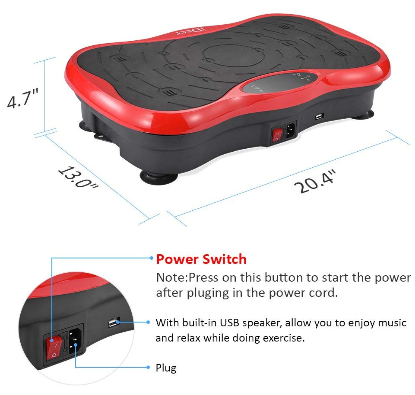 Whole Body Relieve Pressure Vibration Plate with Exercise Rope