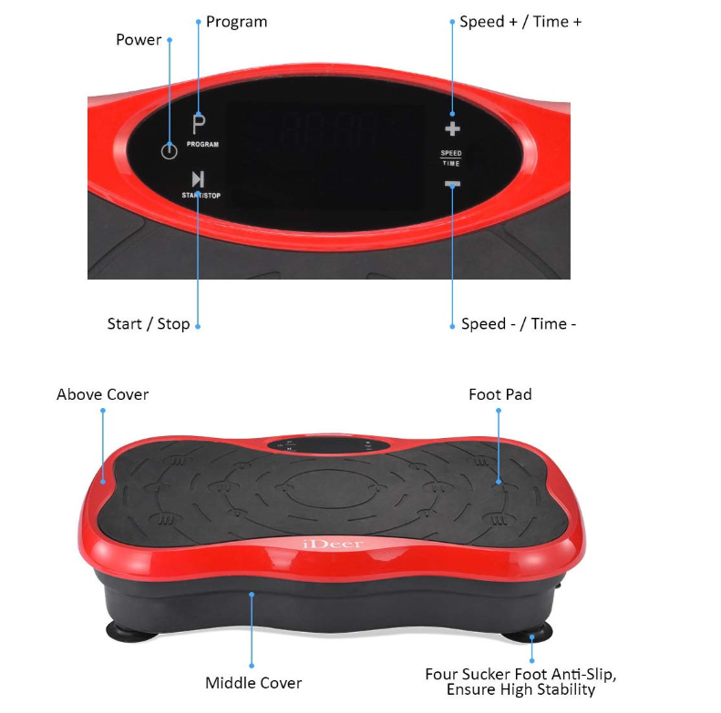 Whole Body Relieve Pressure Vibration Plate with Exercise Rope