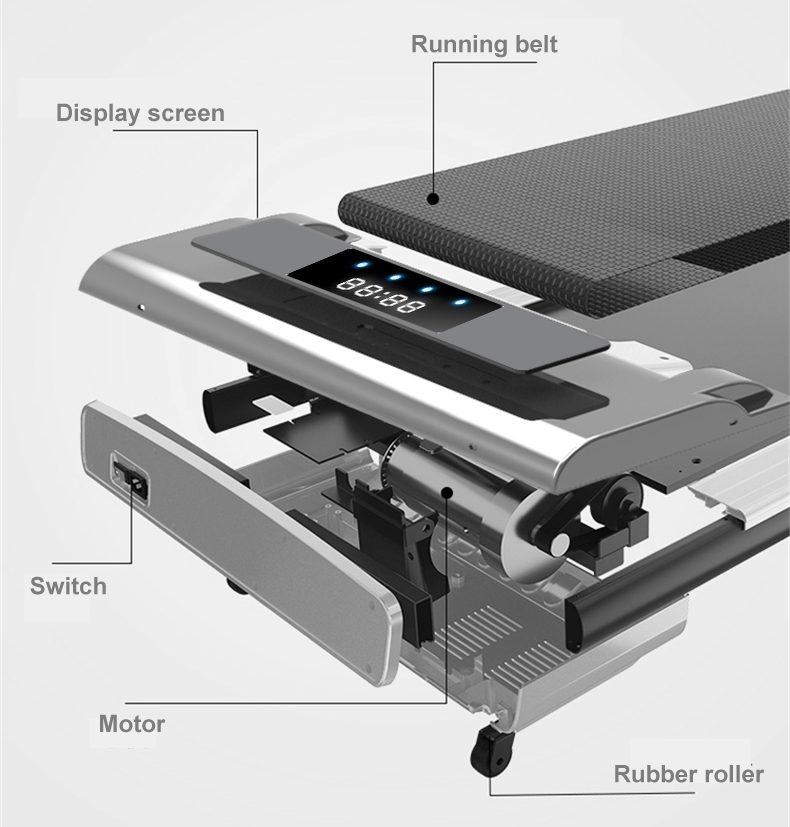 Space Saving Motorised Treadmill Walking Machine with LCD Display