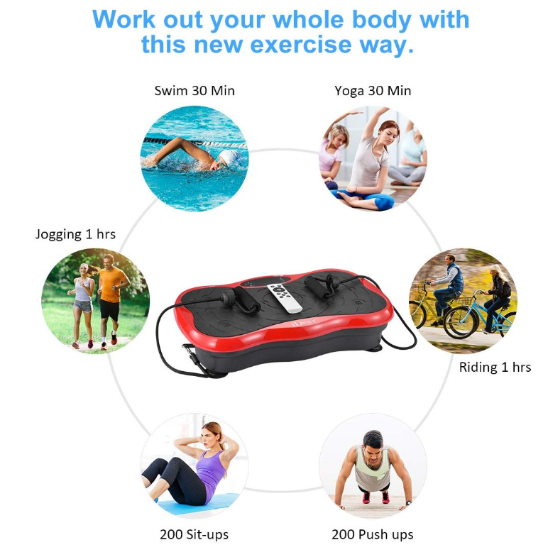 Whole Body Relieve Pressure Vibration Plate with Exercise Rope