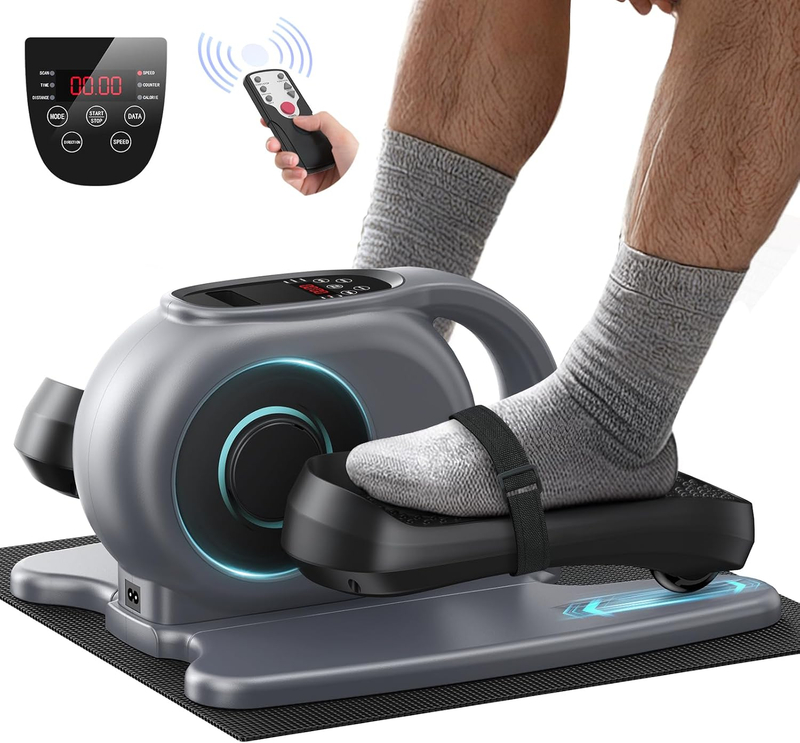 Under Desk Elliptical Machine - Electric Seated Foot & Leg Pedal Exerciser for Home Workout & Seniors 